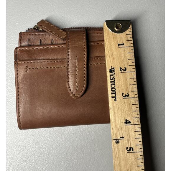 Kane M Leather Bi Fold Wallet Brown Snap Close - Picture 5 of 9